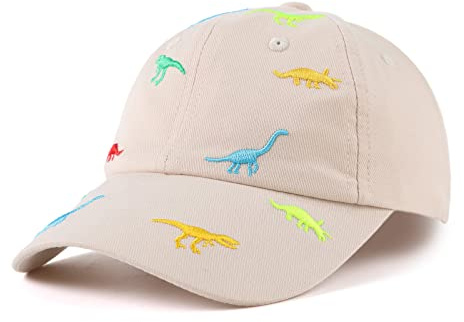 XIAOHAWANG sommar baseballkeps för pojkar flickor justerbar sportkeps barn med dinosauriebroderi toppmössa barn UV-skydd 2–6 år, Beige dinosaurie-B, 2-6 Jahre