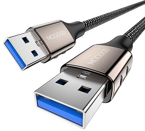 MOGOOD USB 3.0 Kabel 3M, 5Gbps Typ A Kabel, USB Stecker auf Stecker Datenkabel für Festplattengehäuse, DVD Player, Laptop, PC