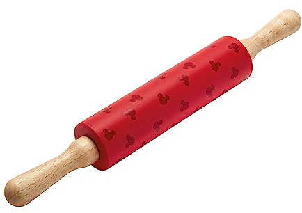 Prestige New Disney Bake with Mickey Mouse Silicone Rolling Pin for Baking with Wooden Handles & Non Stick Silicone Barrel, 45cm
