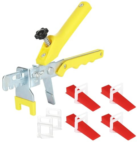 WOPPLXY Sistema di livellamento piastrelle 3 mm per professionisti e fai da te, sistema di livellamento piastrelle (500 linguette + 100 cunei + 1 pinza)