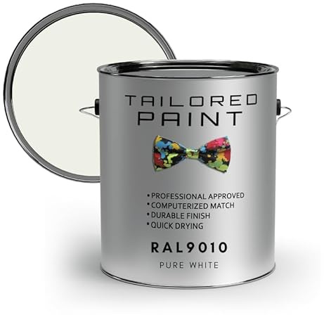 Tailored Paint uPVC Window & Door 1K Paint Brush or Spray On - Satin Finish - RAL9010, Pure White - 250ml Tin