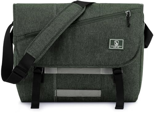 OIWAS Umhängetaschen Herren Groß für 15.6 Zoll Laptop Messenger Bag Männer Arbeitstasche Laptoptasche Kuriertasche Damen Tablet Business Aktentasche Tasche Büro Uni Reise Alltag Armee Grün