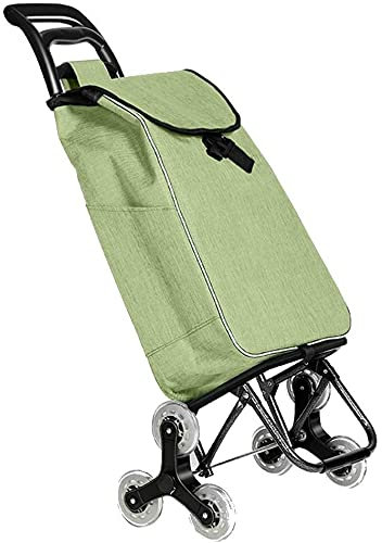 TETEOLALA Einkaufswagen, zusammenklappbarer Einkaufstrolley, Treppensteig-Einkaufswagen mit 6 Rädern, Einkaufswagen für wasserdichte, abnehmbare Markt-Aufbewahrungstasche
