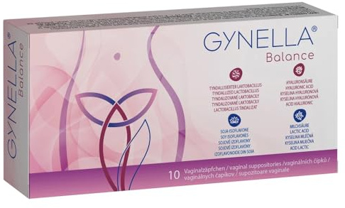 GYNELLA® Balance Vaginalzäpfchen: Stärkung der Immunabwehr, intensive Befeuchtung und Pflege für ein gesundes vaginales Milieu bei hormonellen Veränderungen. 10 Vaginalzäpfchen.