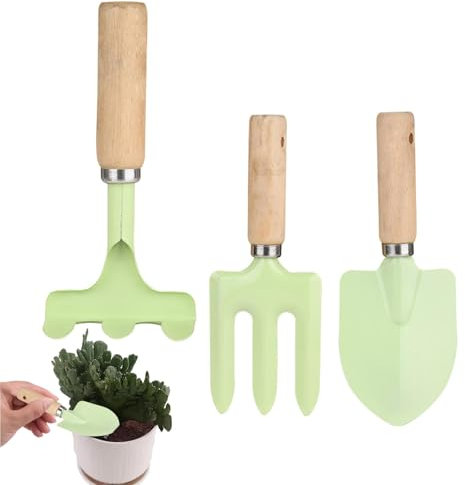 Samuliy Gartenset für Kinder, Gartengeräte-Set für Kinder | 3 Stück Gartenhandwerkzeuge Rechenschaufel,Hinterhof-Grabwerkzeuge, komfortable kleine Gartenpflanzwerkzeuge für Gartenarbeiten