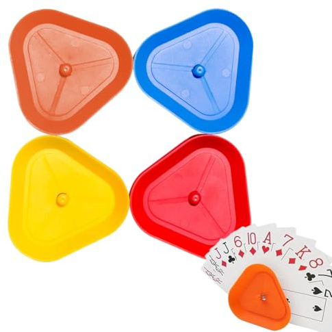 SULIUDAJI 4 piezas titular para tarjetas para niños y ancianos rojo naranja azul amarillo