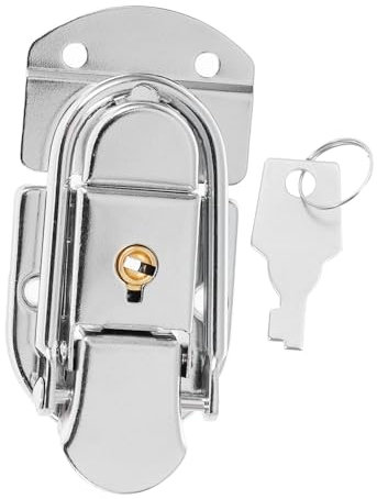 SEWOART Robustes Kastenschloss Aus Eisen Kompakter Kofferschloss Riegel Mit Schlüssel Vielseitiger Sicherer Verschluss Für Gepäck Und Koffer Minimalistisches Design Langlebiger Schutz Für