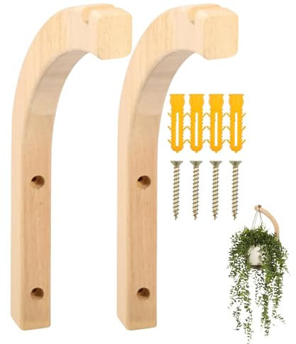 Colgador de plantas para interiores, 2 ganchos para plantas de interior, soporte de plantas de forma curvada para cestas de flores de interior, campanilla de viento