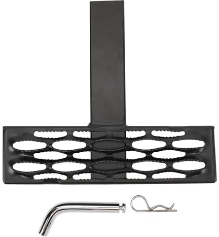 Marchepied d'attelage avec capacité de charge de 272,2 kg - Très résistant - Récepteur de 5,1 cm avec broche de 1,6 cm - Pour voiture, VUS, pickup, camion, camping-car