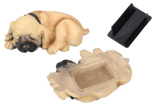 uxcell Hide A Key Outside, Faux Dog Hide A Spare Key Outdoor Waterproof Key Hider Decoration Safe Storage Lock Box Hidden Holder for Outside Garden Decoration, Beige