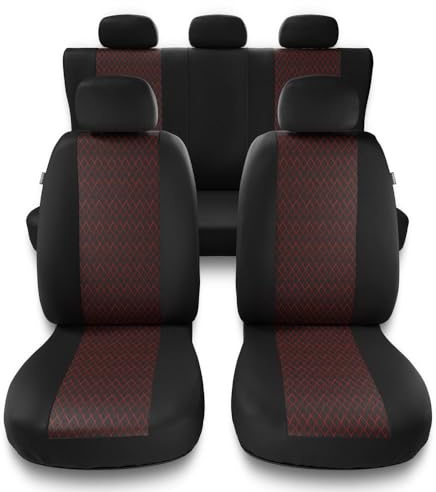 Mossa - Universal Sitzbezüge Auto kompatibel mit FIAT Panda II, III (2003- ) - Autositzbezüge Schonbezüge für Autositze - PF-RD