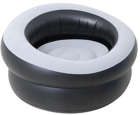 LOVIVER Aufblasbarer Lounge-Sessel, aufblasbarer Sessel, Einzelsitz-Sofa, Luftsofa, aufblasbare Couch für Hinterhof, Balkon, Picknicks, Strand, Outdoor, Grauschwarz