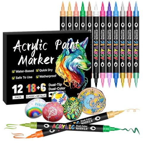 Set di pennarelli da colorare per graffiti, set di pennarelli multifunzionali per amanti dell'arte, studenti o diari scritti a mano
