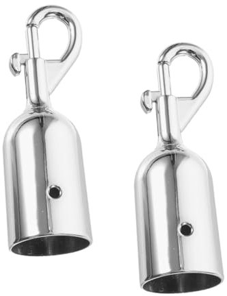OSOLADY 2pièces Mousqueton Extrémité De Corde Métal Butée Pour Corde De Sécurité Embout De Câble Bloque-cordon Pratique Pour Terrasse Et Accueil