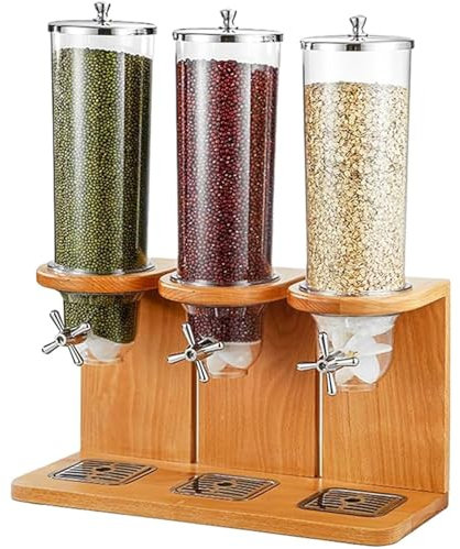 Dispenser cereali, dispenser cereali da colazione da 12 litri, distributore di cereali da banco, contenitori per cereali, distributore di cibo per cereali, noci, caramelle, fiocchi d'avena, snack,A