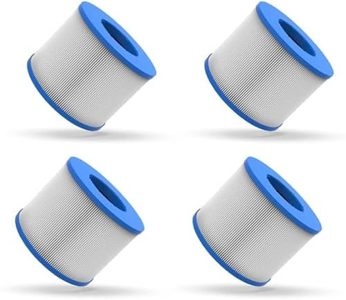 WAVE Spas Replacement Hot Tub Filters | Screw-On/Threaded Spa Filter Cartridges | Compatible, Lay-Z-Spa (Bestway), Clever Spa, Intex, and Relxtime (4 Pack)