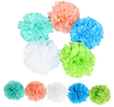 CAXUSD 10pièces Décorations De Fête Anniversaire De Fleurs Papier Fleurs Papier pour Pompons De Décoratifs Décorations De pour Fête