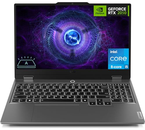 Lenovo LOQ Computer portatile da gioco, display FHD 144 Hz da 15,6 pollici, processore Intel Core i5-12450HX a 8 core, GeForce RTX 2050, DDR5 da 32 GB, SSD da 1 TB, Wi-Fi 6, Ethernet, USB-C, HDMI