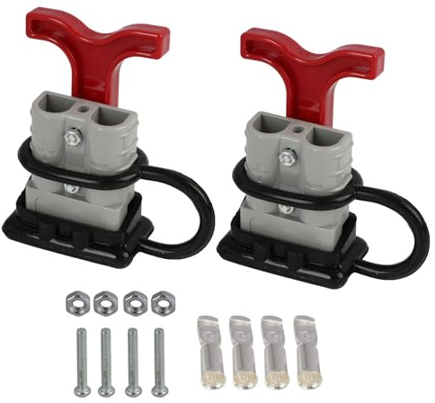 2 conectores de batería rápidos 50 A 6 AWG, conector/desconexión rápida para cables de 12 – 6 AWG, para motores de trolling y coches, barcos, con mango ergonómico