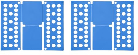 sourcing map Lot de 2 planches pliantes en plastique pour chemises, t-shirts, vêtements, organiseurs de t-shirts pour placard, armoire, tiroir, rangement facile des vêtements (bleu clair, 48 x 40 cm)