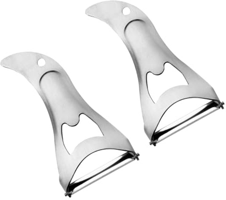 Gatuida 2 piezas Pelador de Cocina Multifuncional Cortador y Pelador de Frutas y Verduras de Acero Inoxidable Mango Ergonómico para Pelar Patatas Zanahorias y Caña de Azúcar Fácilmente