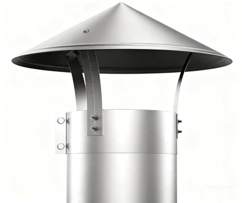 Toit Chapeau de Cheminée 201 Acier Inoxydable Couvercle de Pluie Couvercle de Cheminée Bouchon Protection Pare-Vent pour 80mm 140mm 180mm 240mm 300mm Différents Types Cheminées(220mm)