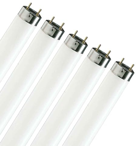 NCC-Licht 5x Leuchtstofflampe T8 Röhre 18W/840 G13 Neutralweiß 4000K | Leuchtstoffröhre T8 aus Glas, sachliches Licht für Wohn- und Arbeitsbereiche