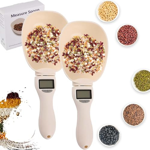 Cuillère à mesurer électronique avec conversion, cuillère à mesurer numérique, 800 g/0,1 g, haute précision avec écran LCD, outil de pesage domestique portable pour animaux de compagnie, chien, chat