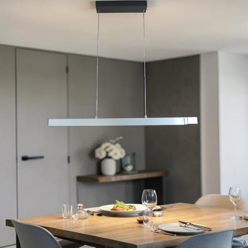 Dapo LED Pendelleuchte Oslo, Aluminium Dimmbar | Ausziehbar 81-125cm, Höhe 150cm, 36W