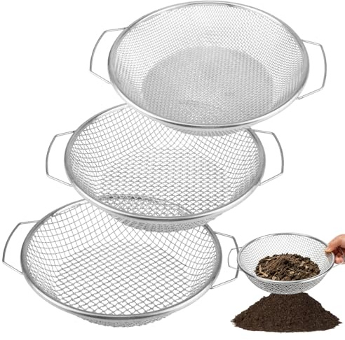 chenyu 3 Stück Tamis Jardinage Différentes Tailles Tamis Sable 30cm