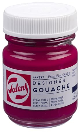 Talens Gouache Extra Fine Quality - Permanentrosa (Magenta) 397 50 ml - Hochpigmentiertes, mattes Finish - Professionelle Künstlerfarbe