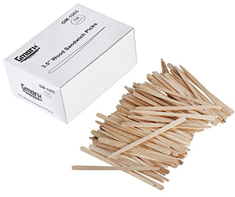Gmark Natural Birch Wood Sandwich Picks, 3.5 Inch 750 per Pack, Biodegradable Wooden Food Picks (750pcs/box) GM1065
