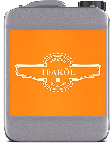 Teaköl 5 Liter farblos für Teak- und Bangkiraiholz, Parkett, Esstisch, Terrasse, Gartenmöbel I Holzpflege & Imprägnierung innen & aussen I Strapazierfähig, lösemittelfrei, wetterfest - BEKATEQ BE-205
