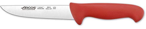 Arcos Serie 2900 - Caja 6 uds Cuchillo Carnicero - Hoja de Acero Inoxidable NITRUM de 160 mm - Mango inyectado en Polipropileno Color rojo (6 UDS)