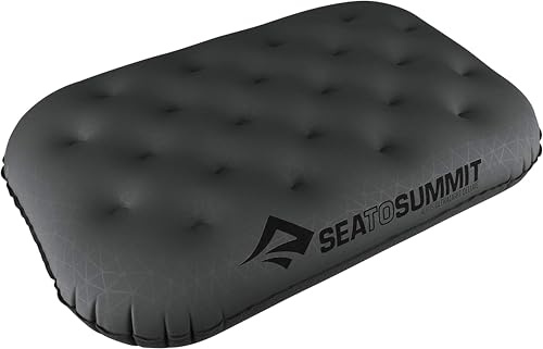 Sea to Summit - Aeros Ultralight Deluxe Reisekissen XL - Leicht zum Aufblasen - rutschfest - Ultra-SIL Reißverschluss-Tasche - Camping & Fahrradtouren - 56 x 36 x 14cm - Grey - 130g