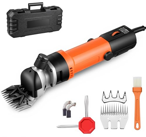 Sinbide 690W professionell elektrisk gräsklippare för får djur får ull get ... (gul)