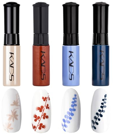Nagellack Set 4 Farben Bonbonfarben blaue serie Stempeln polnischen einfarbig Dual use Detailliertes Gemälde Nail Art Lack Nagelpigmente Nagelkunst Nagel design Maniküre Drucken Werkzeug
