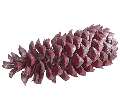 Tannenzapfen - Riesentannenzapfen - Kiefernzapfen - Pinienzapfen - Herbstdeko - Weihnachstsdekoration - Metallic Rot/Silber - ca. 28 cm Höhe - VE = 1 Stück - 29999