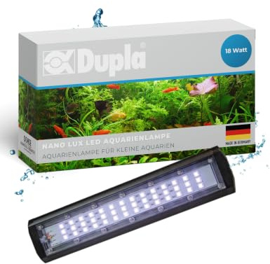 Dupla Nano Lux LED Aquarienlampe für kleine Aquarien Taglicht, Nachtlicht, Dimmer, 5.100 Kelvin. Deutsche Gebrauchsanweisung. 20W, Kabellänge LED-Modul: 210 cm Kabellänge Netzteil : 120 cm