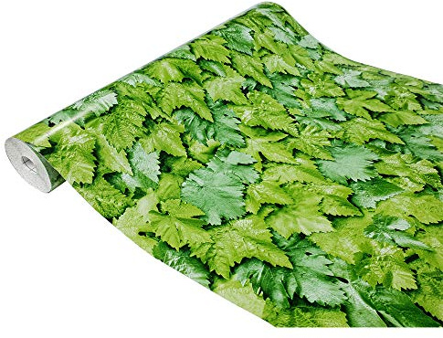 DecoMeister Klebefolie Möbel 45x200 cm | Möbelfolie selbstklebend im Deko-Stil - wasserfest und einfach anzubringen | Folie für Möbel ideal für Küche, Bad und kreative Raumgestaltung | Leaves Grün
