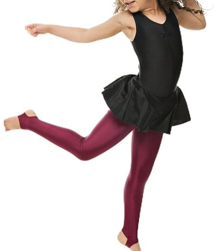 BODYWEAR LTD Flickor kjol Sissy trikåer – glänsande nylon – bekväm – prestandakläder – dansklass väsentlig – balett – shower, dansklasser, uniformer och gymnastik, Svart, 9-10 Years