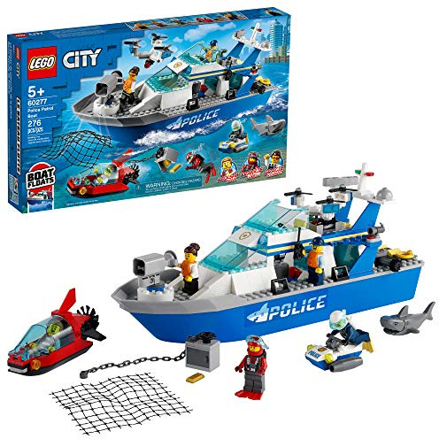 LEGO City Police Patrol Boat 60277 Building Kit; Cool Police Toy for Kids, New 2021 (276 Pieces)