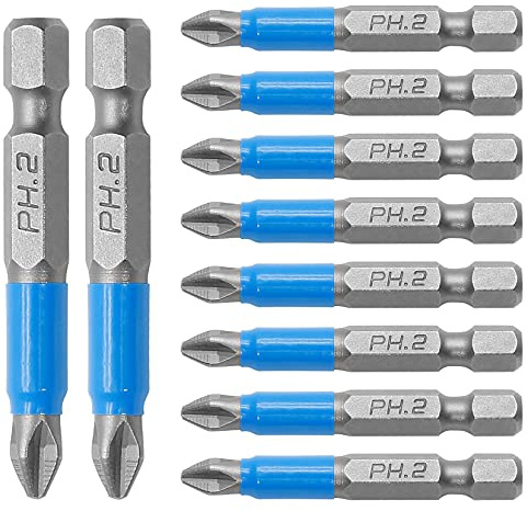 Cjueiom Magnetic PH2 Screwdriver Bits Set, 10Pcs, 50MM