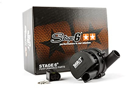 Wasserpumpe Stage6 R/T High Performance Brushless 12V by Bosch | Auslass Ø 15 mm, 90 °, Länge und Breite 100 mm, gerader Anschluss, wasserdichter Bosch Anschlussstecker weiblich
