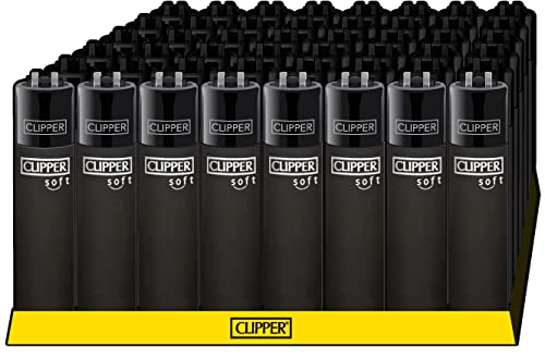 Clipper Classic Large/Micro Feuerzeuge Verschiedene Motive Neue Serie 4er Set + DHB (Soft Touch Black)