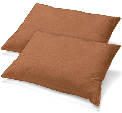 aqua-textil Classic Line Baumwoll Kissenbezug 2er-Set 40x90 Schokobraun Kissen Bezug Reißverschluss Jersey Kissenhülle