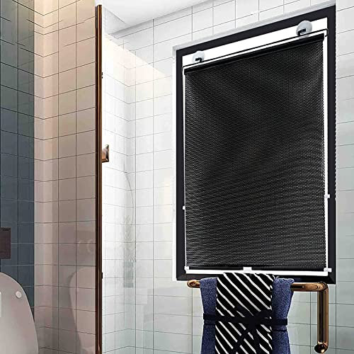 Verdunkelungsrollo mit Saugnäpfen,Tragbare Rollo,Sonnenschutz Rollos,Lichtundurchlässig Sichtschutzrollo,ohne Bohren,Für Balkon,Fenster,Tür,Badezimmer,Küche,Büro,Auto,Ohne Bohren (45x125cm)