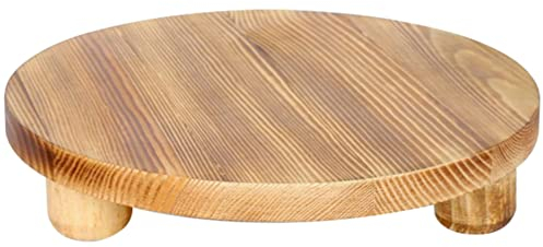 Cabilock Sgabello per piante in legno Supporto per piante in vaso Vaso rotondo Supporto per alzata per fiori per interni ed esterni
