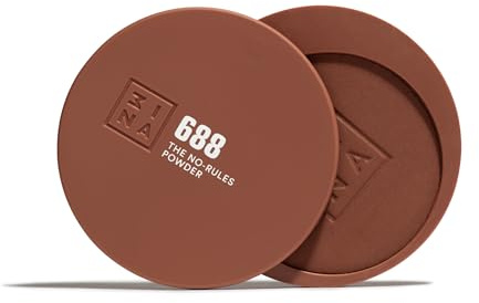 3INA - The No-Rules Powder 688 - Dark brown - 3-in-1 Powder Blush | Multi-Use Compact Powder for Eyes, Lips & Cheeks with Hyaluronic Acid & Ceramides - Highly Pigmented - Vegan - Cruelty Free
