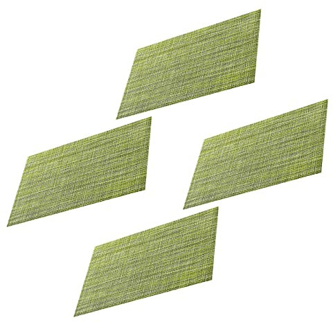 Juego de 4 Manteles Individuales de Mesa Bajoplatos de Mesa de Regalo Antideslizantes Resistentes al Calor, Manteles Individuales de Tejido Verde para Cocina, Restaurante, Comedor, Cafetería